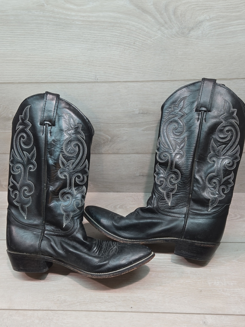 Justin Mens 1409 London Calfskin Leather Western Boots Embroidered Shoes 11.5D - Picture 7 of 10
